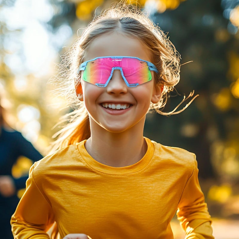 Xtiger Polarized Kids Sunglasses Youth Baseball Sunglasses UV400 Boys Girls Sports Sun Glasses for Softball Cycling Scooter - Image 2